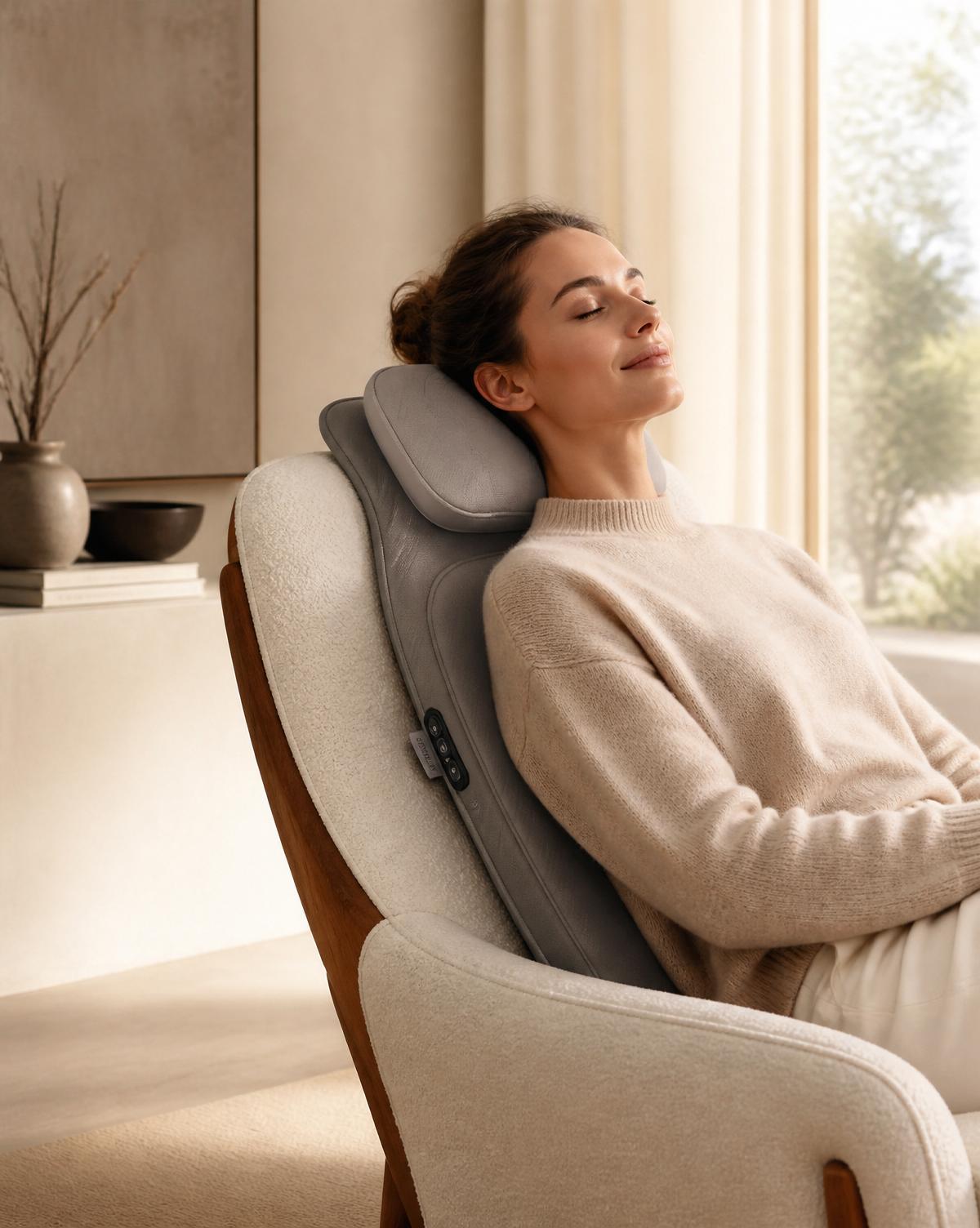 Using the Lyvio pillow on the lower back after work